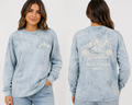 Breathe the Mountain Air Mineral Wash Sweatshirt - front and back view on model
