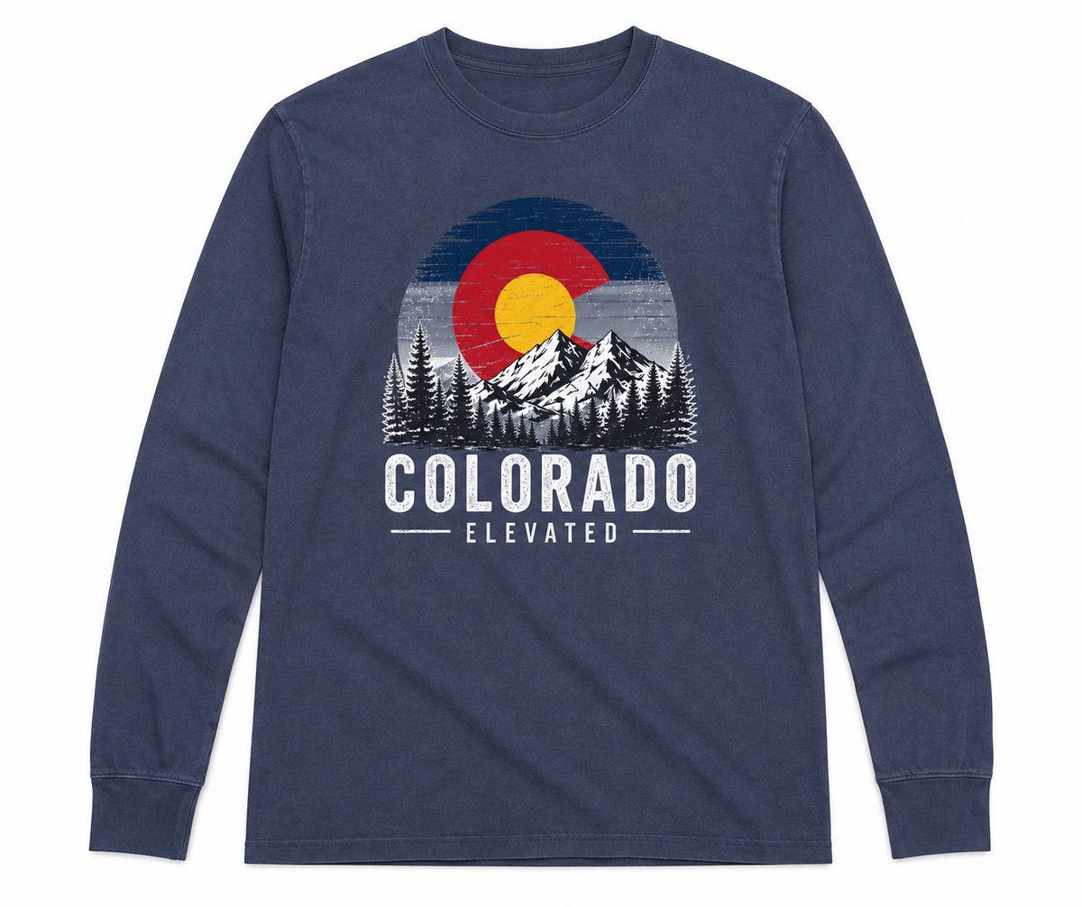 Colorado Elevated Long-Sleeve Tee in Navy
